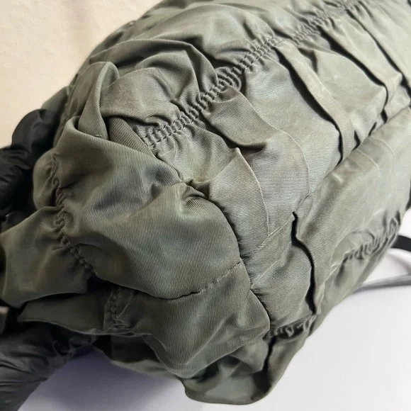 Prada Olive Green Quilted Nylon Tote with Gold Hardware - Picture 14 of 16